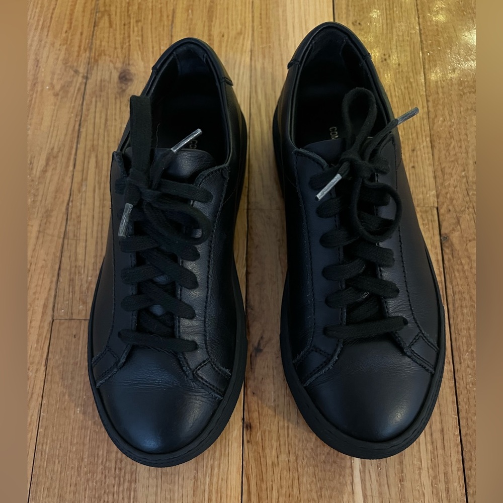 COMMON PROJECTS Achilles Low Leather Sneakers in Black Size 1 - Picture 2 of 4